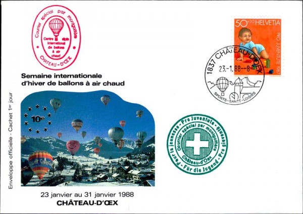 Château-d'Oex, Semaine internationale d'hiver de ballons à air chaud 1988 Vorderseite
