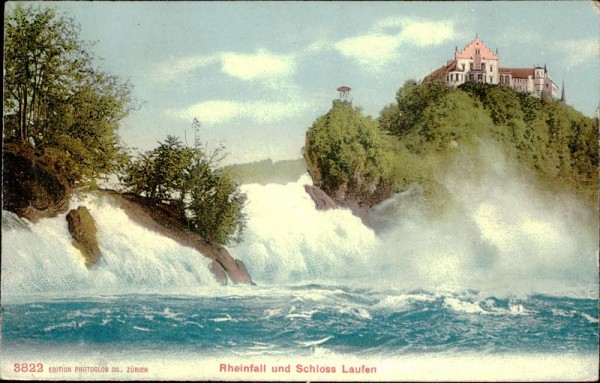 Rheinfall und Schloss Laufen Vorderseite