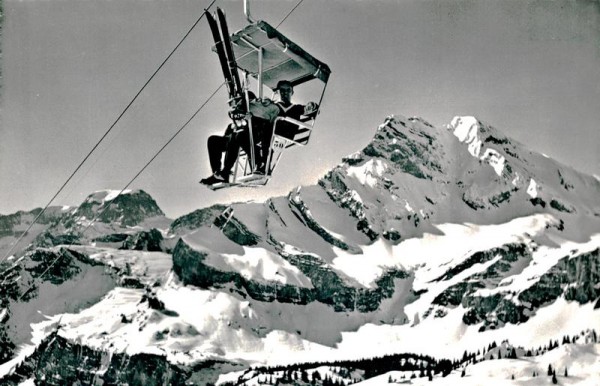 Sesselbahn Braunwald - Gumen mit Tödi u. Ortstock Vorderseite