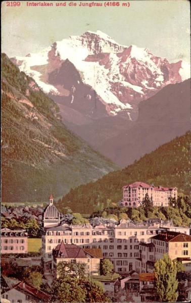 Interlaken und die Jungrau (4166 m) Vorderseite