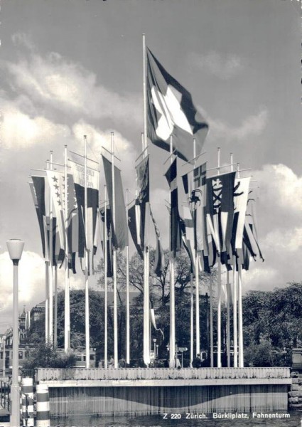 Zürich. Bürkliplatz, Fahnenturm. 1939 Vorderseite