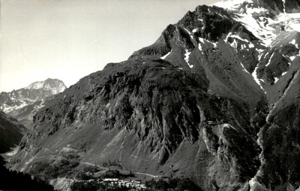 Mauvoisin vor der Errichtung der Staumauer Vorderseite