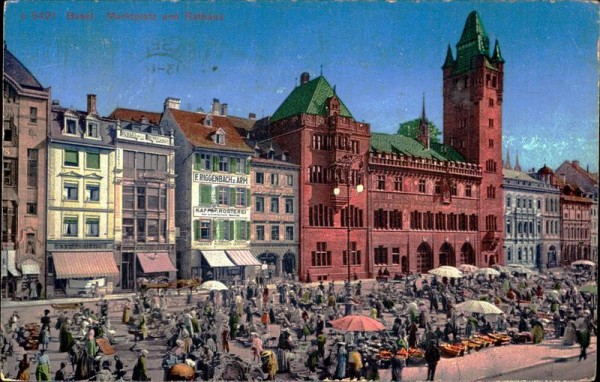 Marktplatz und Rathaus (Basel) Vorderseite