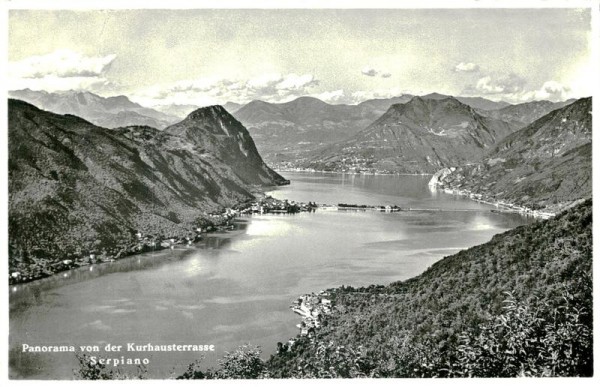 Luganer See, Panorama vom Kurhaus Serpiano Vorderseite