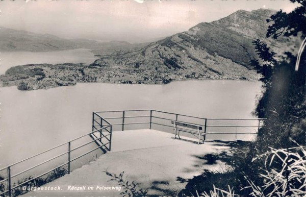 Bürgenstock. Känzeli im Felsenweg. 1946 Vorderseite