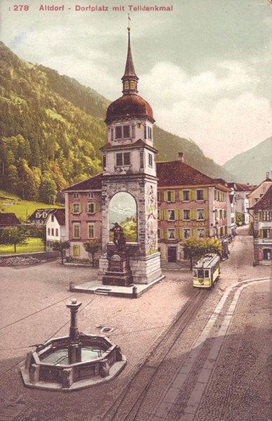 Altdorf Dorfplatz mit Telldenkmal
