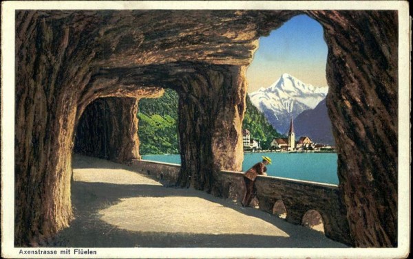 Axenstrasse mit Flüelen Vorderseite