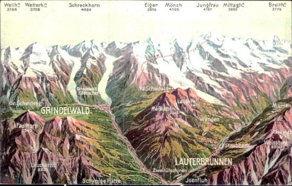 Grindelwald - Lauterbrunnen und die Alpen Vorderseite