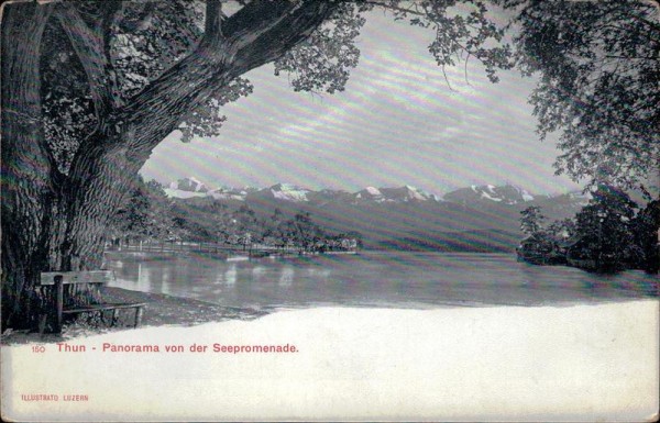 Thun - Panorama von der Seepromenade Vorderseite
