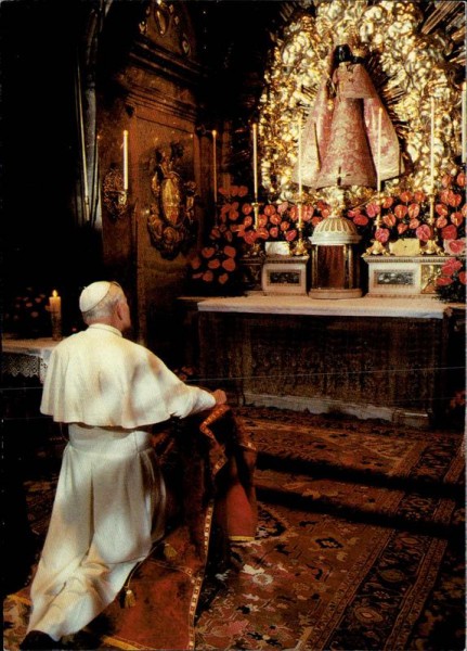 Papst Johannes Paul II im Gebet in Einsiedeln Vorderseite