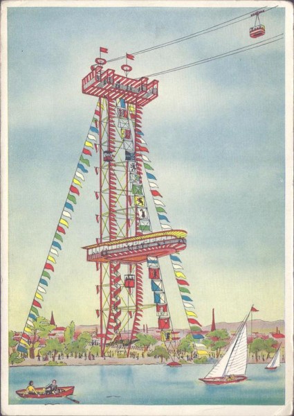 Zürich, Landi 1939, Turm-Restaurant Vorderseite