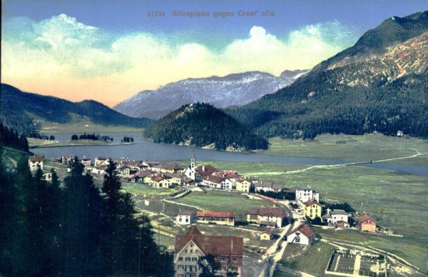 Silvaplana gegen Crest' alta Vorderseite