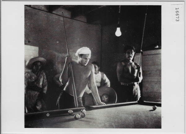 Marlon Brando, Anthony Quinn in background Taking a break from the shooting of Viva Zapata 1952