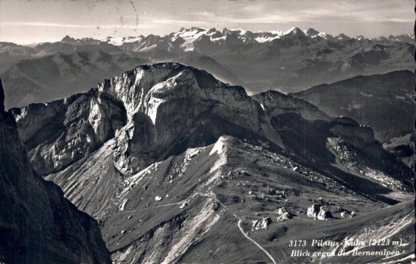 Pilatus-Kulm. Blick gegen die Berneralpen Vorderseite