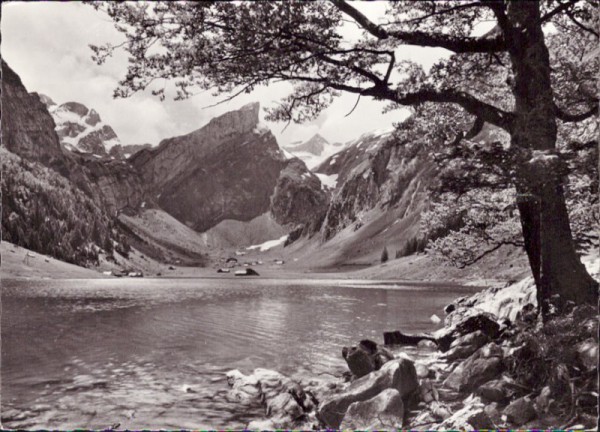 Seealpsee bei Appenzell mit Altmann, Rossmahd und Säntis