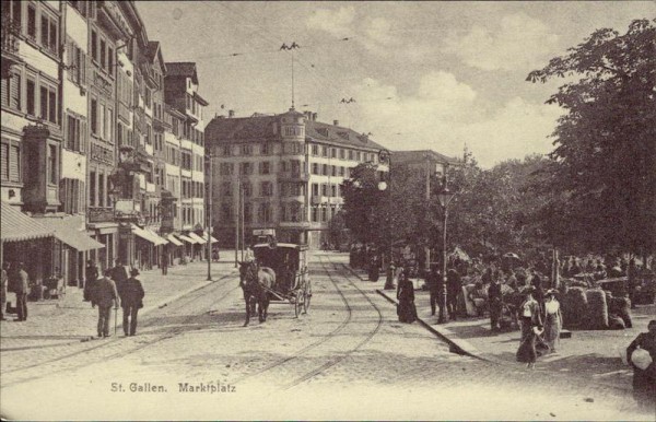 St. Gallen, Marktplatz, REPRODUKTION 1981 Vorderseite