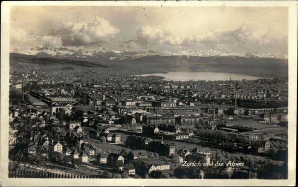 Zürich und die Alpen. Vorderseite