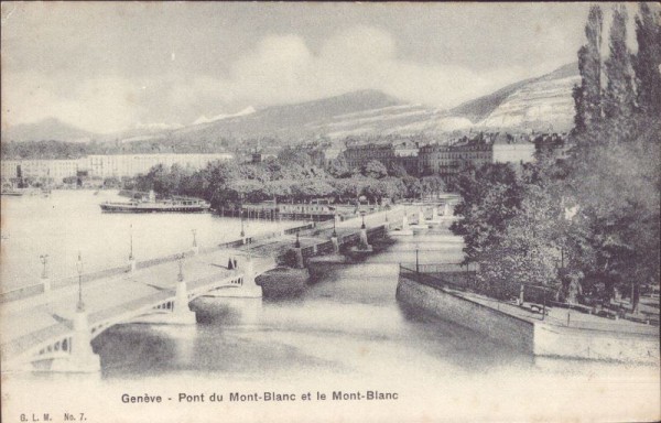 Genève, Pont du Mont- blanc et le Mont-Blanc
