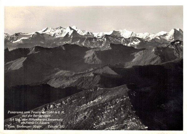 Aublick auf die Berner Alpen Vorderseite