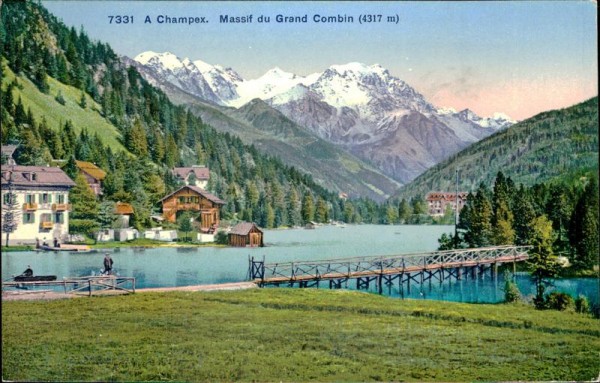 A Champex. Massif du Grand Combin (4317 m) Vorderseite