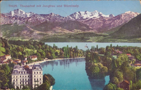 Thun, Thunerhof mit Jungfrau und Blümlisalp