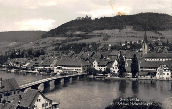 Stein am Rhein mit Schloss Hohenklingen. 1938 Vorderseite