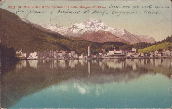 St. Moritz-Bad und Piz della Margna Vorderseite
