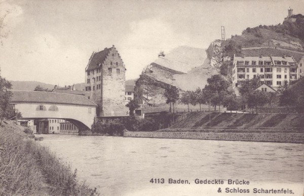 Baden - Gedeckte Brücke & Schloss Schartenfels