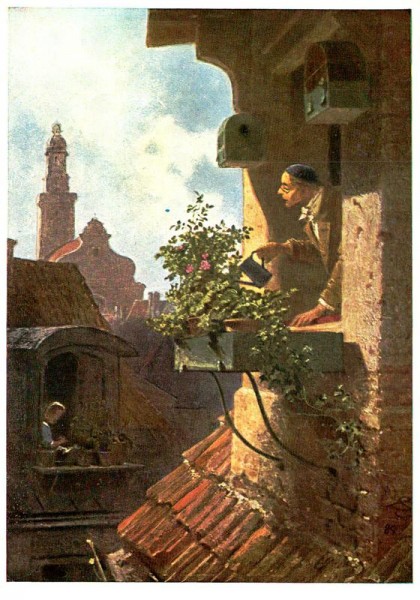 Im Dachstübchen, C. Spitzweg Vorderseite