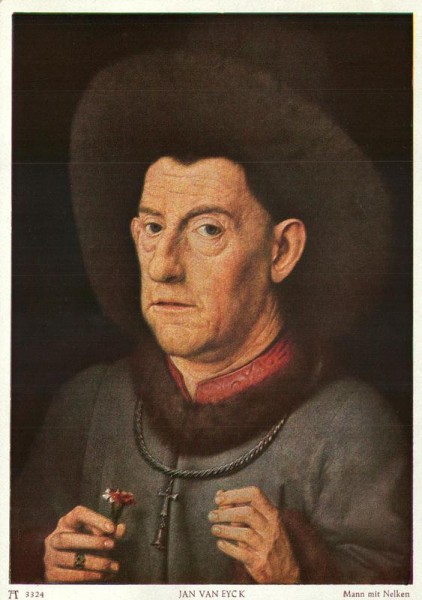 Mann mit Nelken, Jan Van Eyck Vorderseite