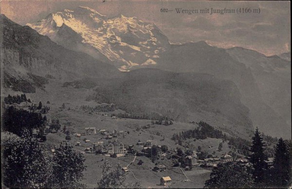 Wengen mit Jungfrau (4166 m) Vorderseite