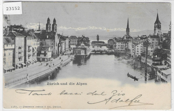 Zürich und die Alpen - Frankatur nach Italien