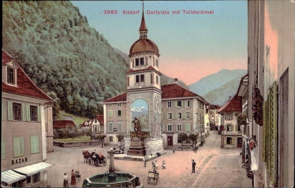 Dorfplatz mit Telldenkmal (Altdorf) Vorderseite