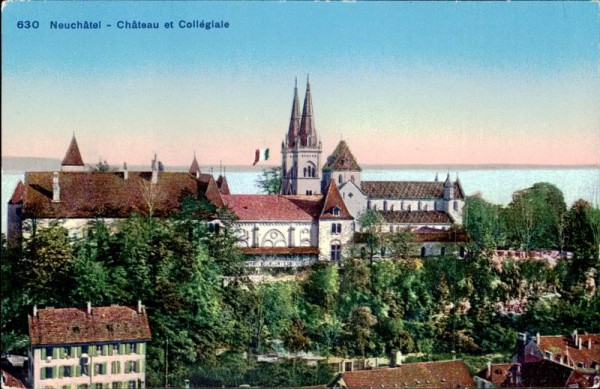 Neuchatel - Chateau et Collégiale Vorderseite