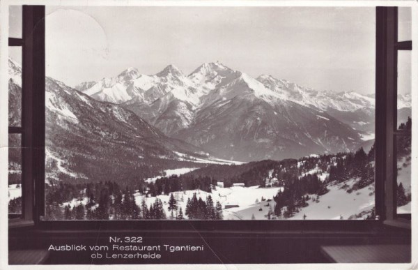Ausblick vom Restaurant Tgantieni ob Lenzerheide. 1936