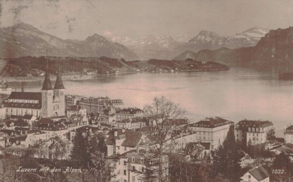 Luzern mit den Alpen Vorderseite
