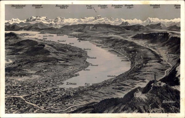 Stadt Zürich - Zürichsee Vorderseite