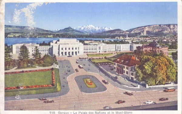 Genève - Le Palais des Nations et le Mont-Blanc