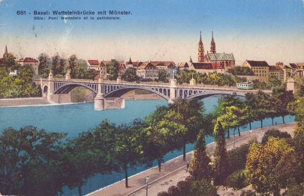 Basel - Wettsteinbrücke mit Münster