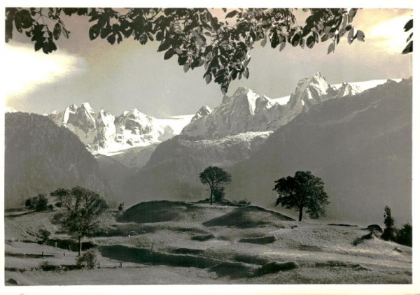 Blick auf die Sciora-Gruppe, Soglio Vorderseite