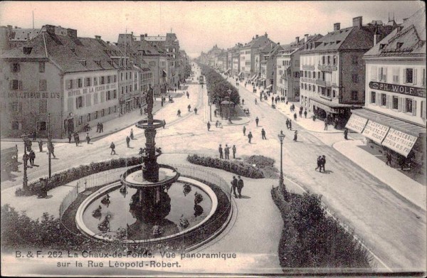 La Chaux-de-Fonds. Vue panoramique sur la Rue Lèopold-Robert Vorderseite