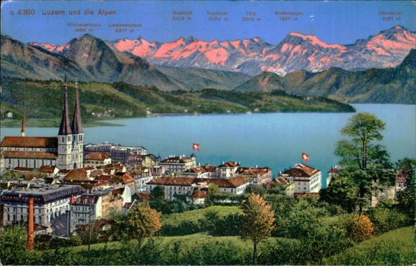 Luzern und die Alpen Vorderseite