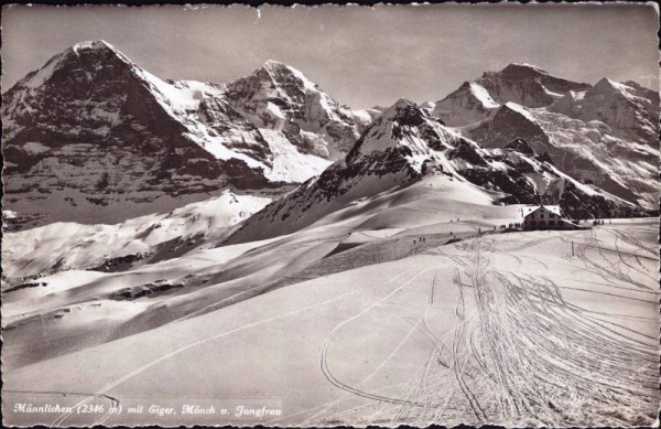 Männlichen (2346m) mit Eiger Mönch und Jungfrau