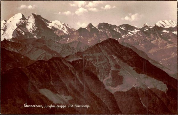 Stansenhorn - Jungfraugruppe und Blümlisalp Vorderseite