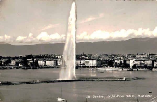 Genève. Le  jet d`Eau et la Rade Vorderseite