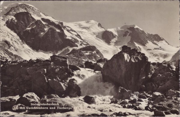 Steingletscherbach mit Gwächtenhorn und Tierberge