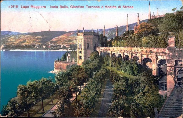 Lago Maggiore, Isola Bella, Giardino Torrione e Vedulta di Stresa Vorderseite