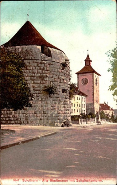 Solothurn - Alte Stadtmauer mit Zeitglockenturm Vorderseite