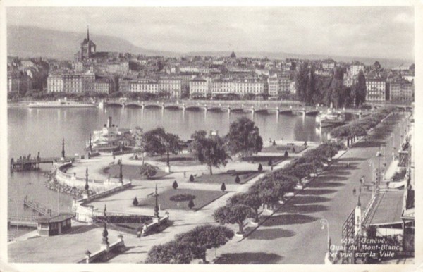 Genève - Quai du Mont-Blanc et Vue sur la Ville