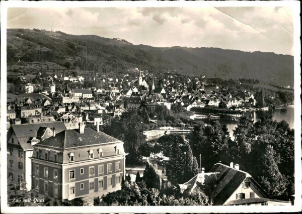 Zug mit Quai. Vorderseite